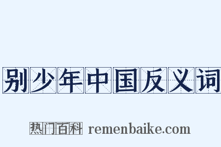 别少年中国反义词是什么意思的图片